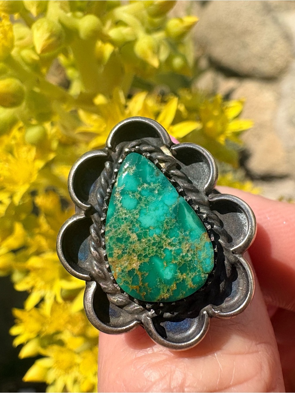 Sterling Green Turquoise Ring